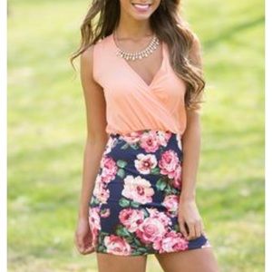 🎉Pink Lily Boutique Melon Floral Dress 🎉